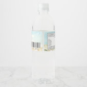 Sandy Beach Muscheln Schöne Hochzeit in Urlaubsort Wasserflaschenetikett (Rückseite)