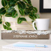 Sandy Beach Ocean Monogram Name Water Nautic Namensplakette