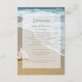 Sandy Beach Ocean Seashell Wedding Willkommen Begleitkarte (Vorderseite)