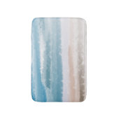 Sandy Beach Ocean Waves Abstrakte Wasserfarbe Badematte (Vorderseite Vertikal)