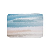 Sandy Beach Ocean Waves Abstrakte Wasserfarbe Badematte (Vorderseite)
