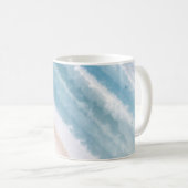 Sandy Beach Ocean Waves Abstrakte Wasserfarbe Kaffeetasse (VorderseiteRechts)