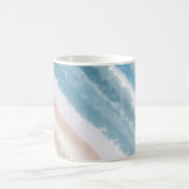 Sandy Beach Ocean Waves Abstrakte Wasserfarbe Kaffeetasse (Mittel)