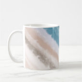 Sandy Beach Ocean Waves Abstrakte Wasserfarbe Kaffeetasse (Links)