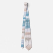 Sandy Beach Ocean Waves Abstrakte Wasserfarbe Krawatte (Rückseite)