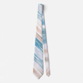 Sandy Beach Ocean Waves Abstrakte Wasserfarbe Krawatte (Vorderseite)