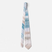 Sandy Beach Ocean Waves Abstrakte Wasserfarbe Krawatte (Rückseite)