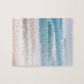 Sandy Beach Ocean Waves Abstrakte Wasserfarbe Puzzle (Horizontal)