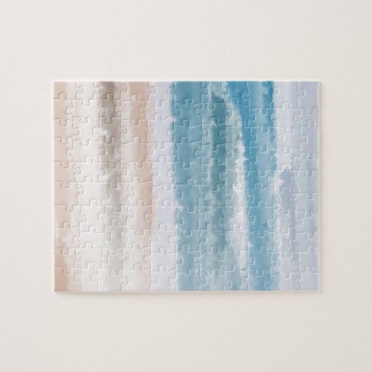 Sandy Beach Ocean Waves Abstrakte Wasserfarbe Puzzle (Horizontal)