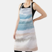 Sandy Beach Ocean Waves Abstrakte Wasserfarbe Schürze (InSitu)