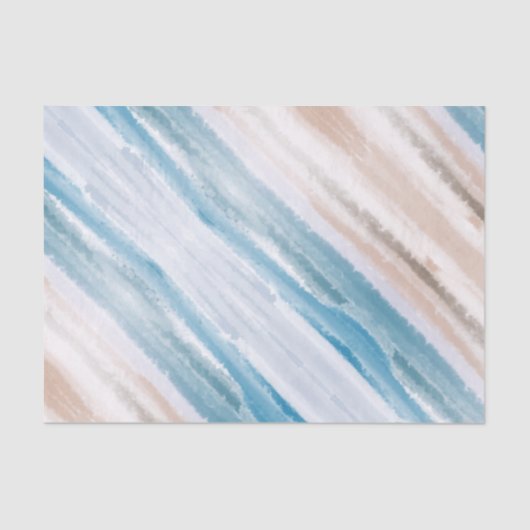 Sandy Beach Ocean Waves Abstrakte Wasserfarbe Seidenpapier (Vorderseite)