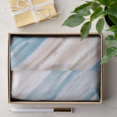 Sandy Beach Ocean Waves Abstrakte Wasserfarbe Seidenpapier (Geschenk)