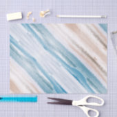 Sandy Beach Ocean Waves Abstrakte Wasserfarbe Seidenpapier (Handwerk)