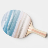 Sandy Beach Ocean Waves Abstrakte Wasserfarbe Tischtennis Schläger (Seitenansicht)