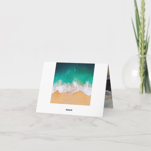 Sandy Beach Ocean Waves Hochzeit Danke Karte (Rückseite)