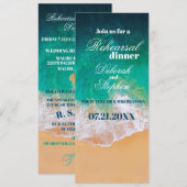 Sandy Beach Ocean Waves Probe Dinner Einladung (Vorne/Hinten)