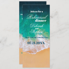 Sandy Beach Ocean Waves Probe Dinner Einladung