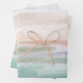 Sandy Beach Ocean Waves Sonnenuntergang Abstrakte Geschenkpapier Set (Beispiel)