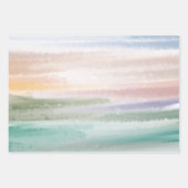 Sandy Beach Ocean Waves Sonnenuntergang Abstrakte Geschenkpapier Set (Vorderseite)