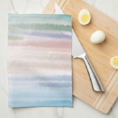 Sandy Beach Ocean Waves Sonnenuntergang Abstrakte Geschirrtuch (Viertel Falte)