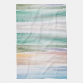 Sandy Beach Ocean Waves Sonnenuntergang Abstrakte Geschirrtuch
