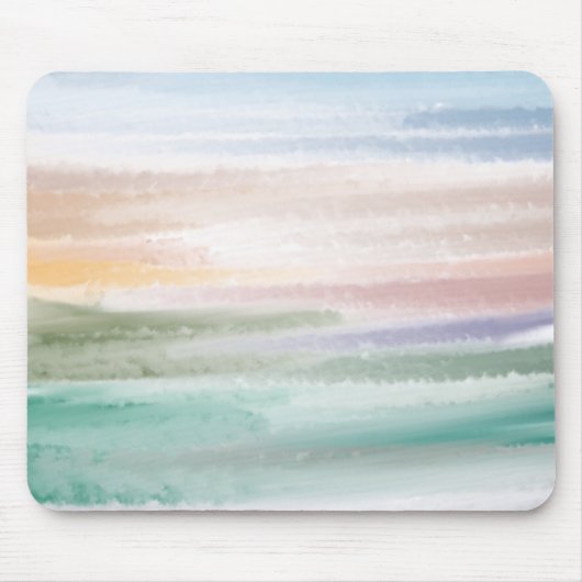 Sandy Beach Ocean Waves Sonnenuntergang Abstrakte Mousepad (Vorne)