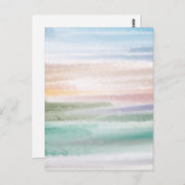 Sandy Beach Ocean Waves Sonnenuntergang Abstrakte Postkarte (Vorne/Hinten)