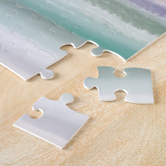 Sandy Beach Ocean Waves Sonnenuntergang Abstrakte  Puzzle (Seite)