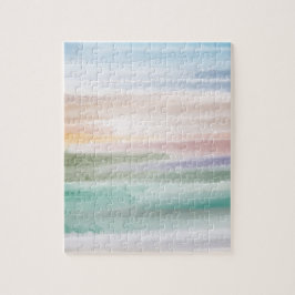 Sandy Beach Ocean Waves Sonnenuntergang Abstrakte Puzzle