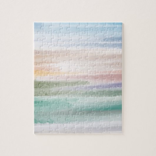 Sandy Beach Ocean Waves Sonnenuntergang Abstrakte Puzzle (Vertikal)