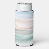 Sandy Beach Ocean Waves Sonnenuntergang Abstrakte Selters Dosenkühler (Seltzer Rückseite)
