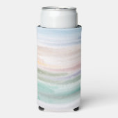 Sandy Beach Ocean Waves Sonnenuntergang Abstrakte Selters Dosenkühler (Seltzer Vorderseite)