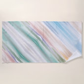 Sandy Beach Ocean Waves Sonnenuntergang Abstrakte Strandtuch (Vorderseite)