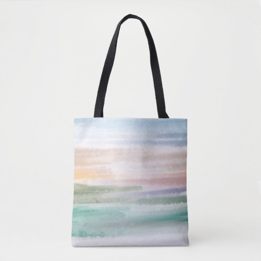 Sandy Beach Ocean Waves Sonnenuntergang Abstrakte Tasche (Vorderseite)