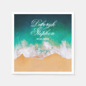 Sandy Beach Ocean Waves Wedding Serviette (Vorderseite)