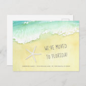 Sandy Beach Ocean Waves Wir zogen nach Florida Ankündigungspostkarte (Vorne/Hinten)