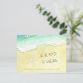 Sandy Beach Ocean Waves Wir zogen nach Florida Ankündigungspostkarte (Stehend Vorderseite)