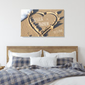 Sandy Beach Personalisiert Names Herz in Sand Leinwanddruck (Insitu (Schlafzimmer))