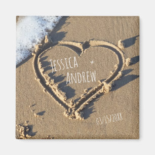Sandy Beach Personalisierte Namen Herz Save-the-Da Magnet