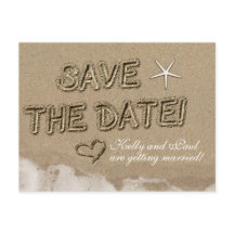 Sandy Beach SAVE THE DATE Hochzeitstag Postkarte