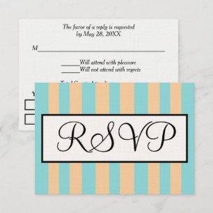 Sandy Beach Seafoam Blau Cabana Streifen RSVP Karte