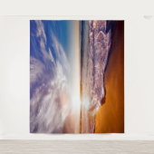 Sandy Beach Shore Ocean Waves Tapestry Wandteppich (Vorderseite)