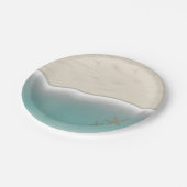 Sandy Beach Shoreline Party Caker Teller (Schrägansicht)