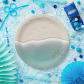 Sandy Beach Shoreline Party Papier Teller (Party)