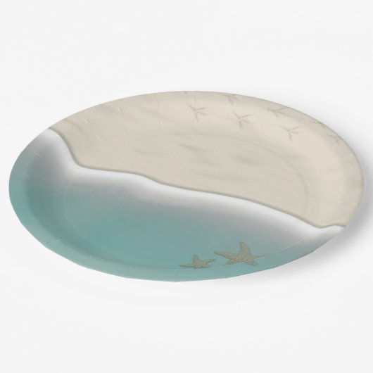 Sandy Beach Shoreline Party Papier Teller (Schrägansicht)