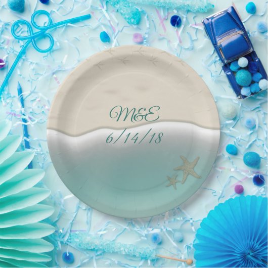 Sandy Beach Shoreline Party Papier Teller (Party)