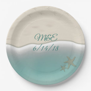 Sandy Beach Shoreline Party Papier Teller