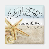Sandy Beach Starfish Save the Date Magnet (Vorne)