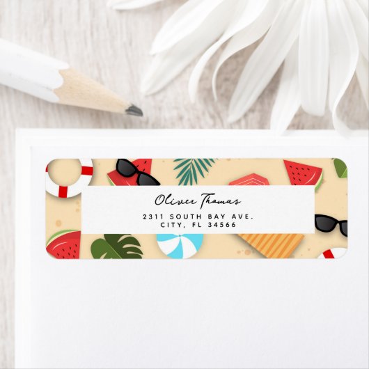 Sandy Beach Summer Fun Illustration Muster (Insitu)