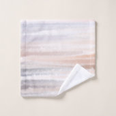 Sandy Beach Summer Tan Abstrakte Wasserfarbe Badhandtuch Set (Waschlappen)